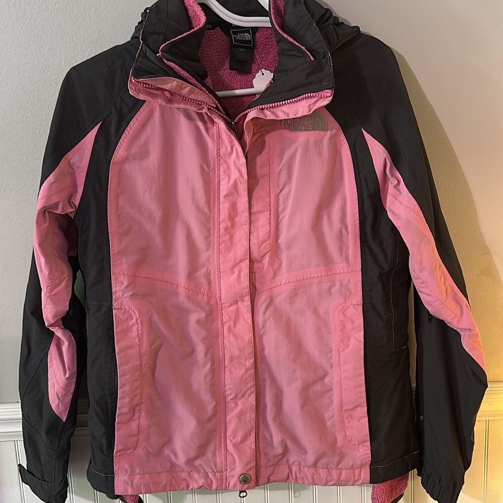 Women's North Face pink and dark gray